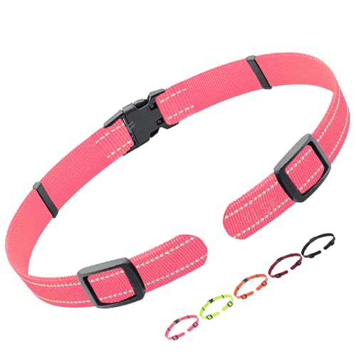 Collar Replacement Strap for Electronic Fence Training Barking Collar GPS Tracker Receivers-Compatible with Nearly All Brands and Models of Electric Collars -3/4 Inch Reflective Nylon Dog Collar Strap - color: B Pink, size: 1 Pack
