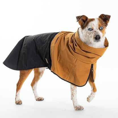 Carhartt Durable Dog Rain Jacket W/Waterproof Storm Defender Material and Adjustable Straps, Carhartt Brown/Black, X-Large - size: X-Large