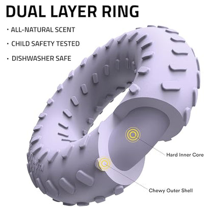 Playology Dog Toys | Dual Layer Ring Durable Dog Toy for Tough Chewers | Lamb Scented Jumbo Chew Toy for Large Dogs - size: Jumbo, style: Lamb