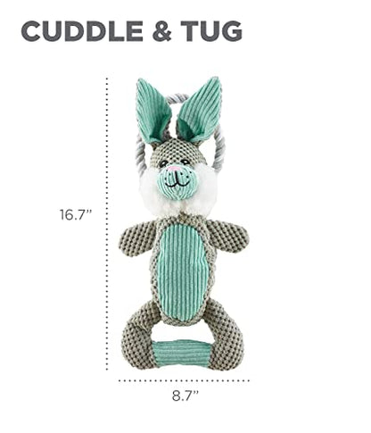Outward Hound Scrunch Bunch Bunny Interactive Plush Squeaky Dog Tug Toy - color: Scrunch Bunch Bunny