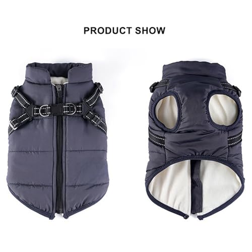 Dog Winter Coat, Waterproof Winter Jacket with Built-in Harness, Windproof Dog Warm Coats for Dogs Cats (Black,Small) - color: Black, size: Small