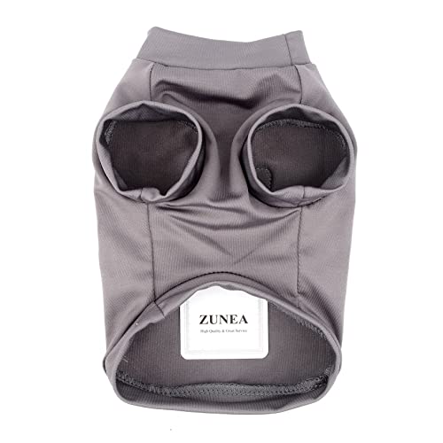 Zunea Small Dogs Shirts Quick Dry Summer T-Shirts Cooling Puppy Clothes Soft Sleeveless Vest Tank Top Breathable Stretchy Pet Girls Boys Chihuahua Apparel Sun Protection for Hot Weather Darkgray M - color: darkgray, size: M