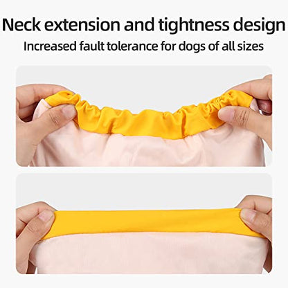 Dog Raincoat with Hood Waterproof Poncho Rain Jacket Dog with Back Pocket Adjustable Drawstring Reflective Strip (Orange, XXXXX-Large)