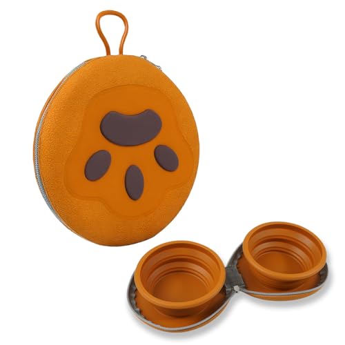 Zegcohjave Collapsible Dog Bowls,Travel Dog Bowl, Dog Water Bowl,Cat Bowl,Portable Pet Bowl, Suitable for Travel, Camping, and Hiking(Brown) - color: brown