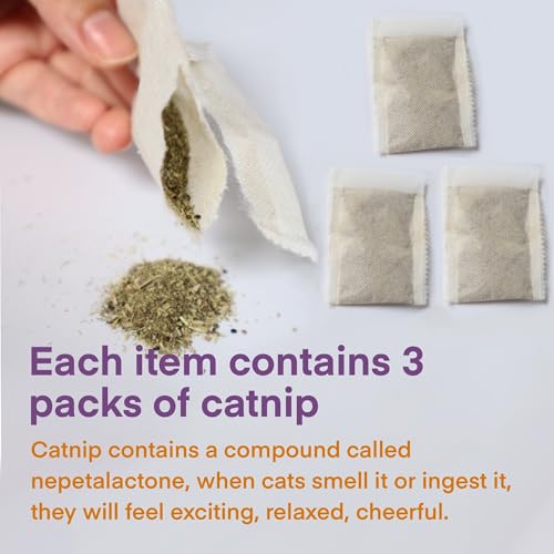Cat Toys for Indoor Cats, Kitten Toys for Indoor Kittens, Catnip Rope Chew Toys for Teeth Cleaning, Interactive Cat String Toy, Kitty Kicker Toy, 3 Pack (Plus 3 Pouches of Catnip) - size: Large 3 Pack