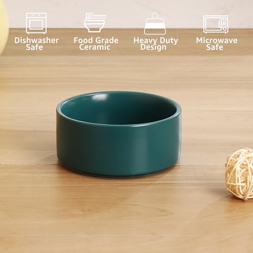 YINGFAN Dog Bowls Heavy Duty Ceramic Dog Bowls Non-Slip Ceramic Basic Bowl for Dogs (28 oz) - color: Green
