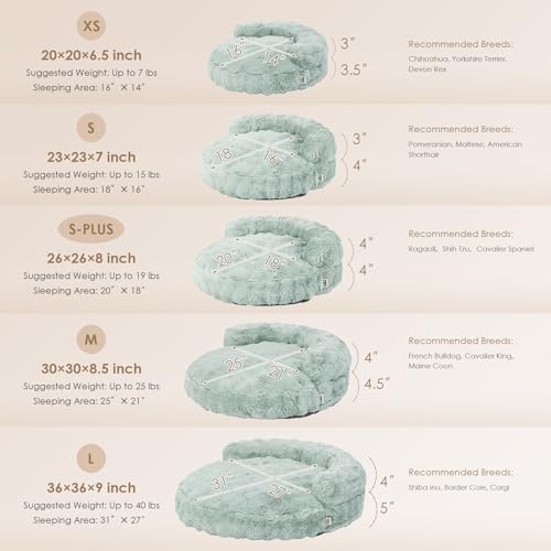EHEYCIGA Dog Bed Medium Size Dog, Fluffy Small Dog Couch with Removable Washable Cover, Bolster Pet Sofa, Waterproof and Non-Slip, 30" x 30"x 8.5", Green - color: Green, size: 30"L x 30"W x 8.5"Th
