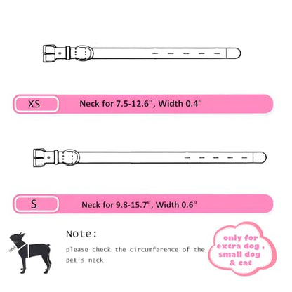 Red Dog Collar Xs, Kitten Bell Collar Girl Puppy Collar Lace Adjustable for XXS Xs Small Pet Dogs Cats Animal Litter Tiny Female, XSmall - color: Red, size: Neck 7.5-12.6"