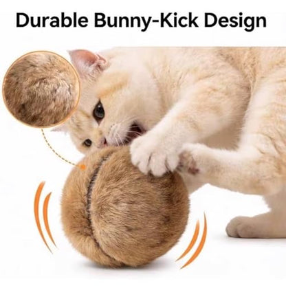Rabbit Fur Ball Cat Toy, Soft Fluffy Rabbit Fur Cat Toys, Furry Catnip Rabbits Furs Balls with Washable & Fun to Chase, for Kicks & Games, for Indoor Exercise Ball & Bonding Cat (5PCS)