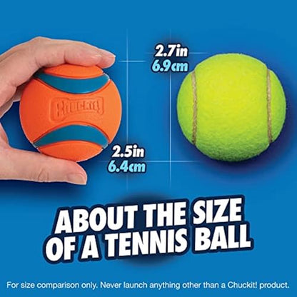 Chuckit! Ultra Ball Dog Toy with Chuckit! Cleaning Bucket, Bouncy Fetch Pet Toys For Dogs 20-60 lbs, Interactive Dog Toys, Durable Rubber, Size Medium, 2.5-inch Diameter, 8-Pack of Balls - size: Medium, style: Medium (8 Pack Bucket)