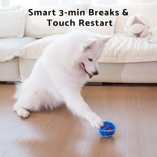 seagi Interactive Dog Toys – Durable Automatic Bouncing & Vibrating Interactive Dog Ball for Smart Play, Motion-Activated Moving Dog Toy for Small/Medium/Large Dogs,USB Rechargeable (Blue) - color: Blue