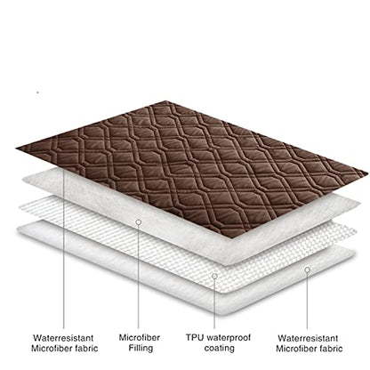 Ameritex Waterproof Dog Bed Cover Pet Blanket for Furniture Bed Couch Sofa Reversible - color: Chocolate+darkgrey, size: 30x53 Inch (Pack of 1)