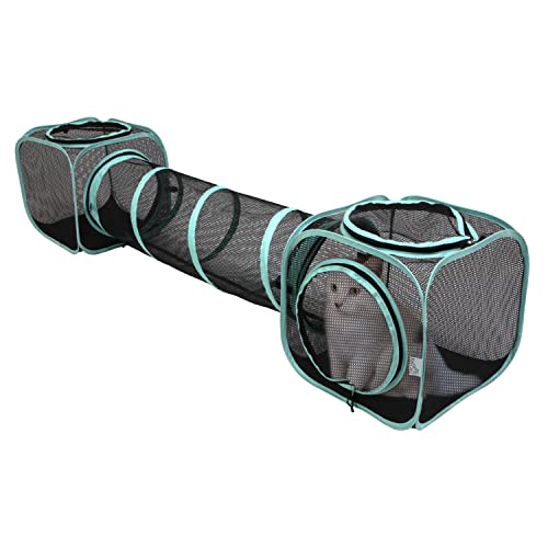 Kitty City Outdoor Catio Furniture and Play Kits for Cats, Two Way Tunnel - color: E) 2-Way Tunnel/Tent Combo
