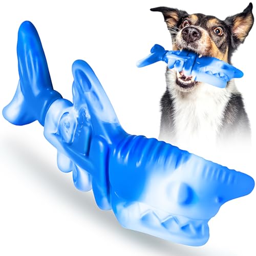 PETSTA Dog Chew Toys for Aggressive Chewers, Durable Toys for Large Dogs, Heavy Duty Indestructible Large Dog Toys, Tough Dog Toys for Medium/Large Dogs Breed - color: BlueFish