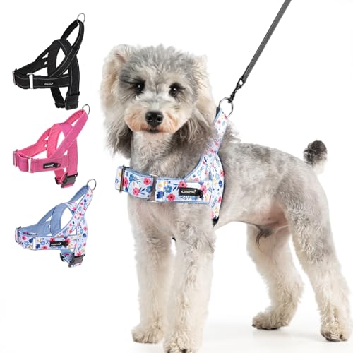 KOOLTAIL No Pull Harness Medium Size Dog with Handle, Easy Walk Puppy Vest Harness Neck & Chest Soft Paded Adjustable, Reflective & Lightweight Escape Proof Breathable Mesh Pet Running Harness, Blue M - color: Blue, size: Medium