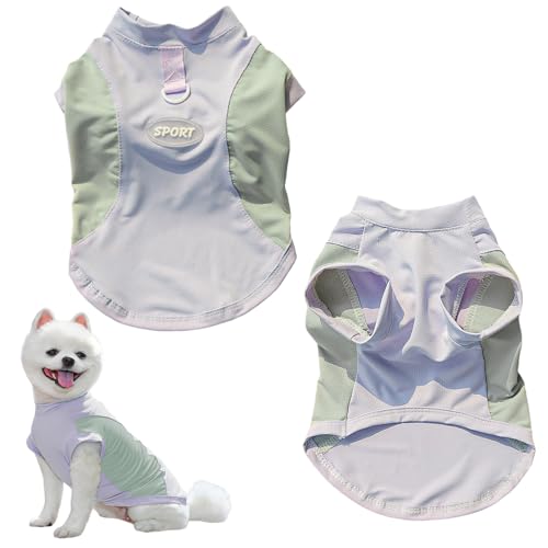 Dog Cooling Vest,Sunblock Dogs Shirts Quick Dry Lightweight and Breathable Dog T-Shirts with D-Ring Sleeveless Pet Clothes for Small Medium Large (Gray, Medium) - color: Gray, size: Medium