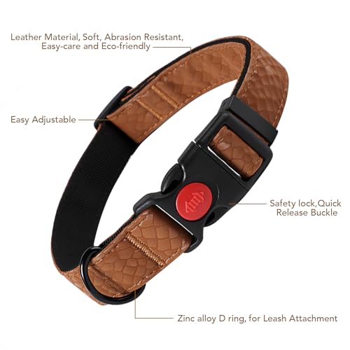 Soft Leather 4ft Dog Collar and Leash Set,Stylish 4ft PU Leather Dog Training Leash, Adjustable Durable Pet Collars with Quick Release Buckle for Large Dogs,Medium Dogs,Terracotta (terracotta, 4 feet) - color: terracotta