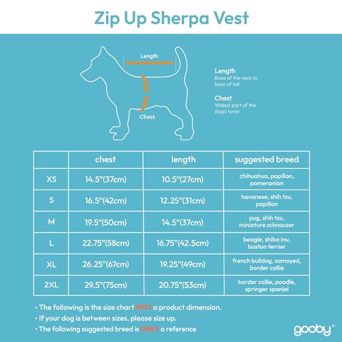 Gooby Zip Up Sherpa Vest - Cream, Small - Two Tone Fuzzy Fleece Dog Sweater with Built-in Harness and Extra Security for Small Dog and Medium Dog - color: Cream, size: Small (~16.5")
