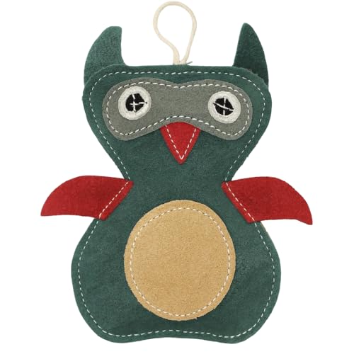 Natural Suede Leather Owl Chew Toy for Dogs & Puppies | Durable and Fun Interactive Toy | Supports Healthy Chewing and Daily Play | Soft Texture for Gentle Teeth - style: Owl Shape