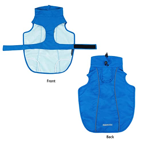 Waterproof Dog Raincoat with Reflective Strip, Adjustable Breathable Rain Coat Jacket with Leash Hole for Dogs (Blue, Medium) - color: Blue, size: Medium