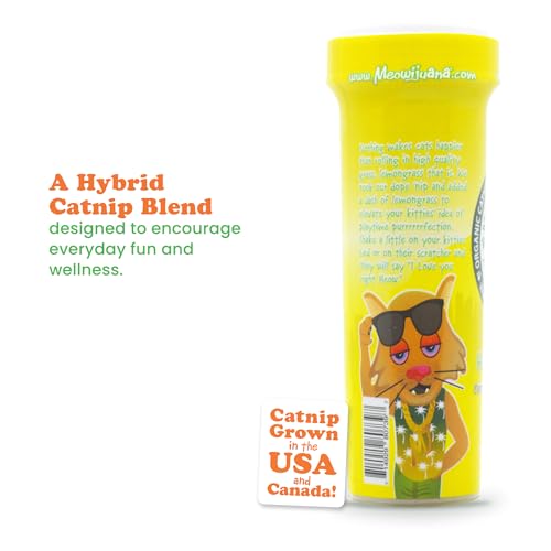 Meowijuana Strawberry Bundle | Get Sprung Refillable Strawberry Toy and Happy Grass Catnip Blend | Promotes Play and Cat Health | Includes North American Organic Catnip