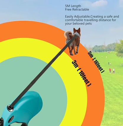 13Ft Chew Proof Retractable Dog Leash Anti-Chewing Wire Ropes Hands-Free Adjustable Safety Lock Durable Nylon Belt for Small Dogs Blue S - color: Blue, size: Small