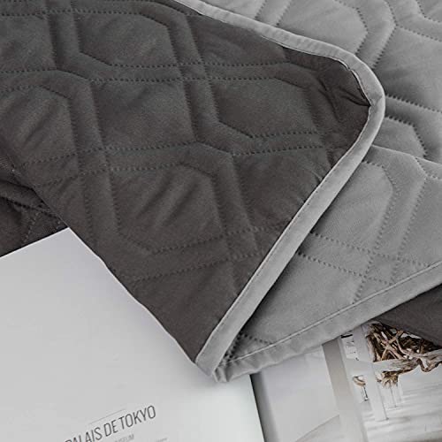 Ameritex Waterproof Dog Bed Cover Pet Blanket for Furniture Bed Couch Sofa Reversible - color: Grey+dark Grey, size: 52x82 Inch (Pack of 1)