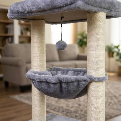 ROYPET Fashion Design 43.3" Cat Trees with Cat Houses,Grey - color: Grey 1, size: 43.3"