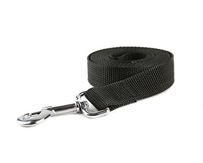 Nylon Dog Training Leash, Traction Rope, 4Ft /5 Foot /6 Feet Long, 5/8 inch 3/4 Inch 1 Inch Wide, for Small and Medium Dogs - color: Black, size: 1'' x 6 FT
