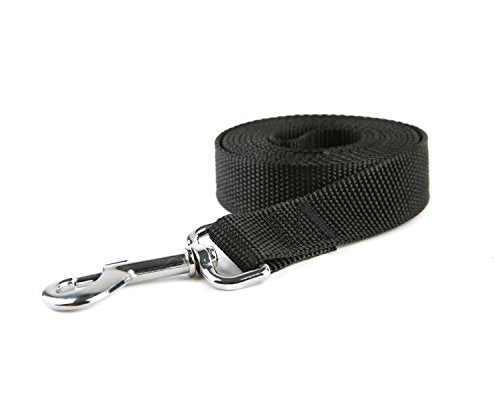 Nylon Dog Training Leash, Traction Rope, 4/5/6 Feet Long, 3/4 Inch 1 Inch Wide, for Small and Medium Dogs (1'' x 5 FT, Black) - color: Black, size: 1'' x 5 FT