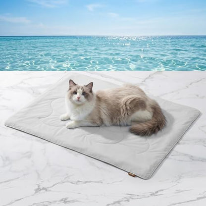 ZOMISIA Premium Cooling Blanket for Small Dogs -Q-MAX>0.5 Breathable Washable Dog Cooling Mat, Travel Soft Pet Summer Essentials, Grey, 25"x35" - color: Grey, size: S(25x35")