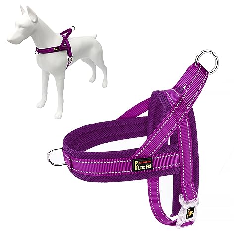 Plutus Pet No Pull Dog Harness with Breathable Mesh Padded, Adjustable Reflective Escape Proof Dog Harness, Quick Fit Dog Vest Harness for Small Medium Large Dogs(XS, Purple) - color: Purple, size: XS: chest 13.8"-17.3"
