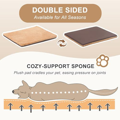 Jiupety Indoor Dog House, 2 in 1 Portable Foldable House Bed with Cover, Pet Tent & Cave Bed for Small Medium Dog, L(21"×17"×15"), Up to 16 Lb, Brown - style: L