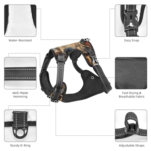 Warthogs Large Dog Harness Soft Padded Adjustable Dog Vest, Reflective Harness with Easy Control Handle - size: Small