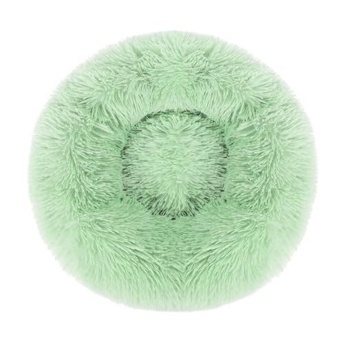 otoez Kitten & Puppy Extra Small XS Round Dog & Cat Anti Anxiety Plush Pet Calming Donut Bed with Non-Slip Waterproof Bottom, Washable (15.7", Green) - color: Green, size: 15.7"