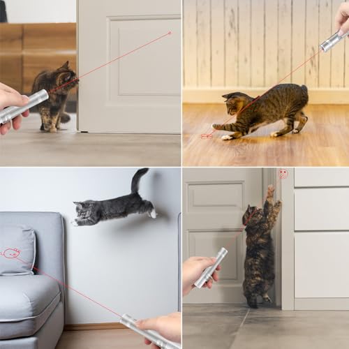 TBTeek Cat Toys, Rechargeable, 3 Light Modes & 5 Fun Patterns, Portable Interactive Kitten Pet Dog Cat Mouse Toy for Fun Chase Play Exercise - size: 1pc red light