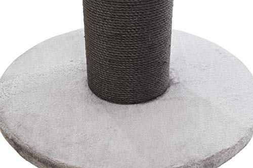 TRIXIE Pepino Cat Scratching Post 35 Inch - Cat Scratcher with Soft Fabric Covering Base and Durable Sisal Rope - with Platform Bed & Dangling Cat Toy - in Gray - color: Gray