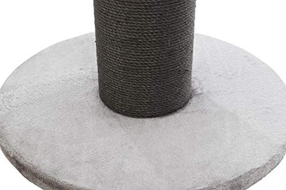 TRIXIE Pepino Cat Scratching Post 35 Inch - Cat Scratcher with Soft Fabric Covering Base and Durable Sisal Rope - with Platform Bed & Dangling Cat Toy - in Gray - color: Gray