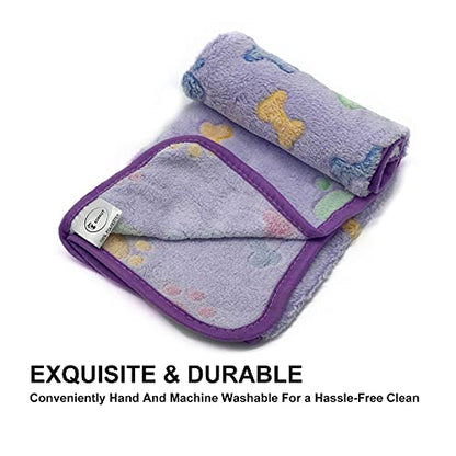 1 Pack 3 Puppy Blankets Super Soft Warm Sleep Mat Bone Print Cute Blanket Fluffy Premium Fleece Pet Blanket Flannel Throw Dog Blankets for Small Dogs Puppy Cat,Small(23"x15") - color: Mix Bone Series, size: Small(23"x15")