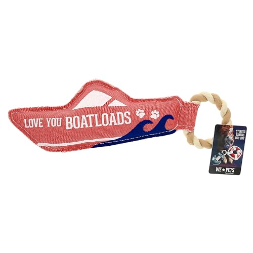 Pavilion - Love You Boatloads - 13" Puppy Dog Toy with Rope Handle K-9 Furry Companion Boat Lake Beach Gift