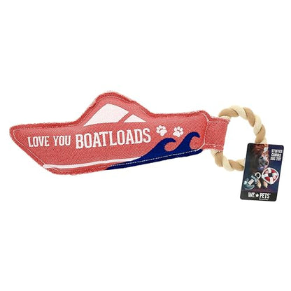 Pavilion - Love You Boatloads - 13" Puppy Dog Toy with Rope Handle K-9 Furry Companion Boat Lake Beach Gift