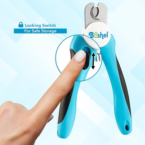 Boshel Dog and Cat Nail Clipper with Safety Guard, Razor-Sharp Toenail Cutter with Nail File, Ideal for Smaller Pets - size: Medium/Small
