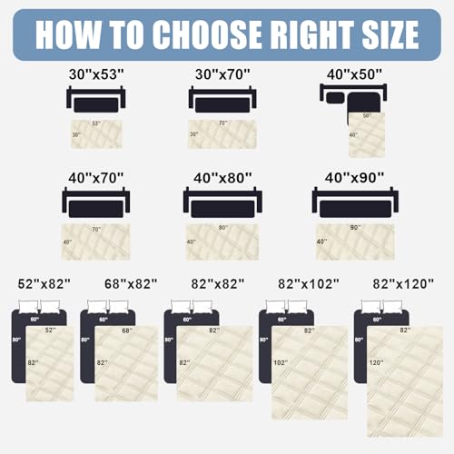Smiry Waterproof Dog Bed Cover Blanket 30x53, Soft Reversible Pet Blanket, Washable Leakproof Cats Dogs Couch Cover for Sofa, Couch, Furniture, Beige/Beige - color: Beige/Beige, size: 30x53 Inch