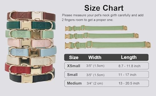 Soft Classic Leather Dog Collar Heavy Duty Padded Collars with Metal Buckle for Puppy Small Medium Dogs (Grass Green,S) - color: Grass Green, size: Small