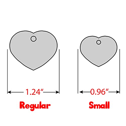 Personalized Dog Tag with 5 Lines of Custom Deep Engraved Durable Stainless Steel Pet ID Name Tag Designer Regular Size Heart - size: Regular, style: Heart