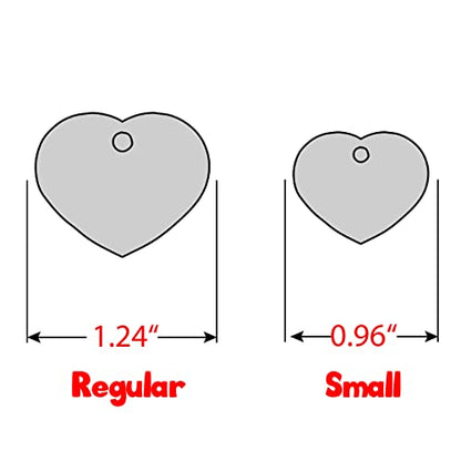 Personalized Dog Tag with 5 Lines of Custom Deep Engraved Durable Stainless Steel Pet ID Name Tag Designer Regular Size Heart - size: Regular, style: Heart