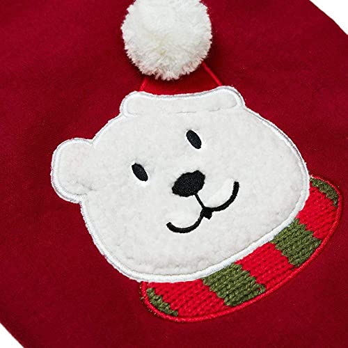 Blueberry Pet Soft & Comfy Merry Christmas Holiday Festive Bear Pullover Turtleneck Fall Winter Dog Sweatshirt Coat, Back Length 10", Warm Clothes for Small Dogs - color: Festive Bear, size: 10 inch (Pack of 1)