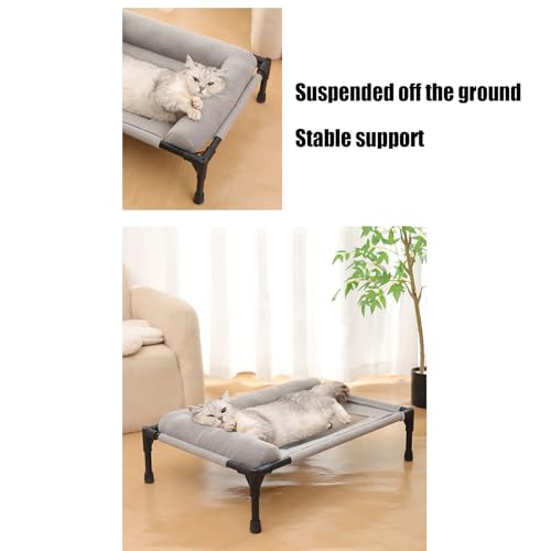 Elevated Dog Beds - Cooling Breathable Outdoor Dog Bed, Washable Pet Sofa for Sleeping Play | Summer Hot Weather Puppy Senior Kitty Bunny Home Bedroom Living Room Offices Patio Backyard - color: Gray