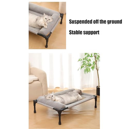 Elevated Dog Beds - Cooling Breathable Outdoor Dog Bed, Washable Pet Sofa for Sleeping Play | Summer Hot Weather Puppy Senior Kitty Bunny Home Bedroom Living Room Offices Patio Backyard - color: Gray