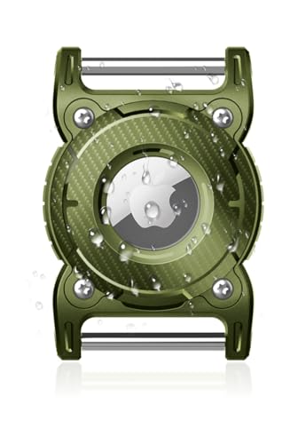 for Apple AirTag Holder,for Air Tag 2nd &1st Genaretion | IPX8 Waterproof Dog Air Tag Holder with Removable Metal Loop, Ultralight Hard TPU, Compact Size, Fits 1" Width Collar, Green - color: Green
